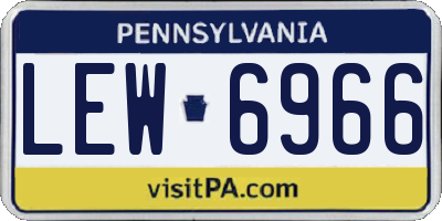 PA license plate LEW6966
