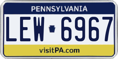 PA license plate LEW6967