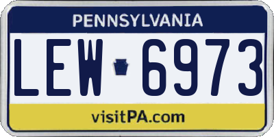 PA license plate LEW6973