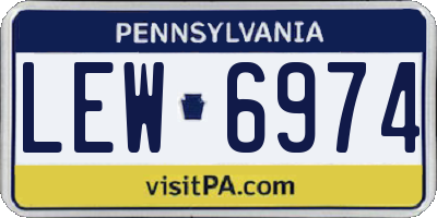 PA license plate LEW6974
