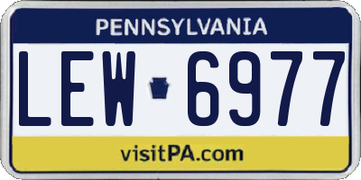 PA license plate LEW6977