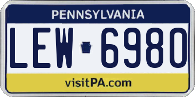 PA license plate LEW6980