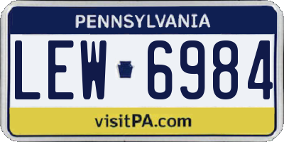 PA license plate LEW6984
