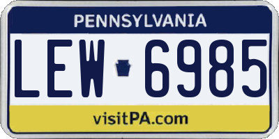 PA license plate LEW6985