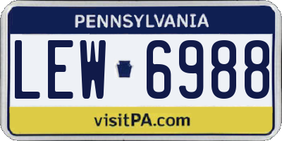 PA license plate LEW6988
