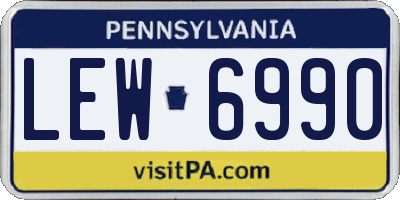 PA license plate LEW6990