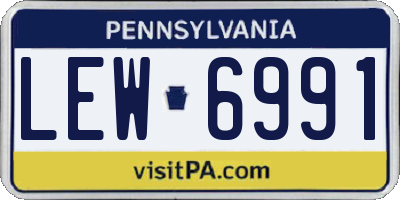 PA license plate LEW6991