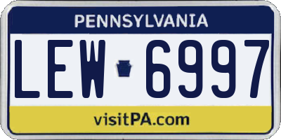 PA license plate LEW6997