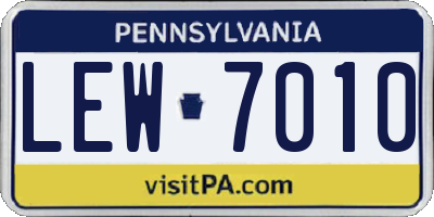 PA license plate LEW7010