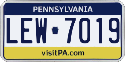 PA license plate LEW7019