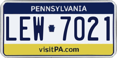 PA license plate LEW7021