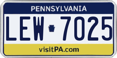 PA license plate LEW7025