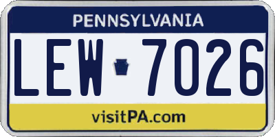 PA license plate LEW7026