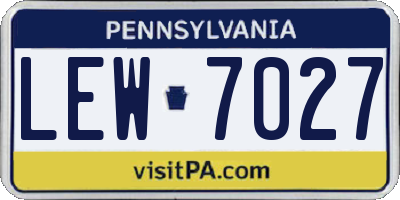 PA license plate LEW7027