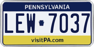 PA license plate LEW7037