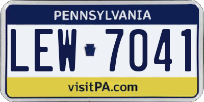PA license plate LEW7041