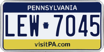 PA license plate LEW7045