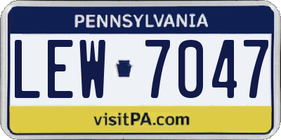PA license plate LEW7047