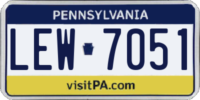 PA license plate LEW7051