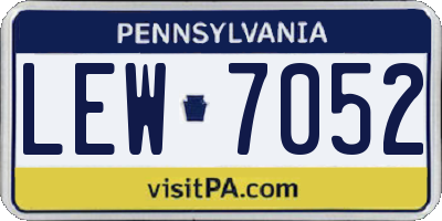 PA license plate LEW7052