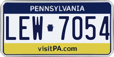 PA license plate LEW7054