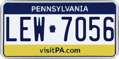 PA license plate LEW7056