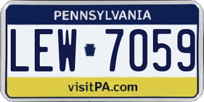 PA license plate LEW7059