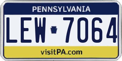 PA license plate LEW7064