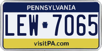 PA license plate LEW7065