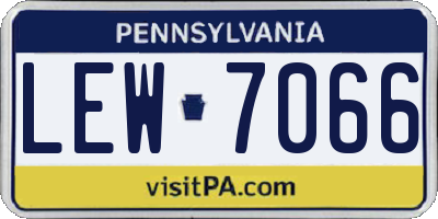 PA license plate LEW7066