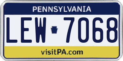PA license plate LEW7068
