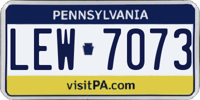 PA license plate LEW7073