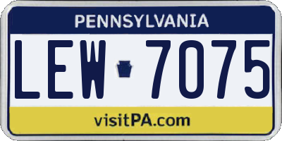 PA license plate LEW7075