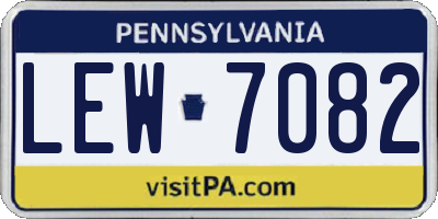PA license plate LEW7082