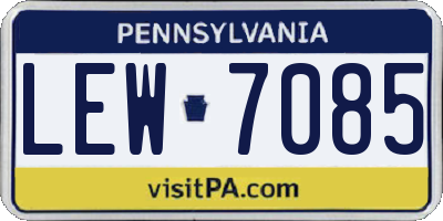 PA license plate LEW7085