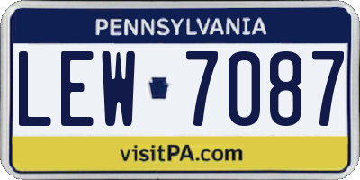 PA license plate LEW7087