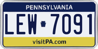 PA license plate LEW7091