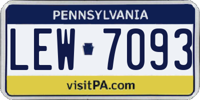 PA license plate LEW7093