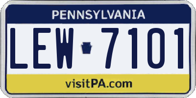 PA license plate LEW7101