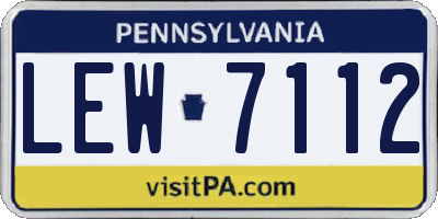 PA license plate LEW7112