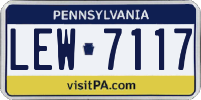 PA license plate LEW7117