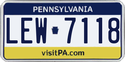 PA license plate LEW7118