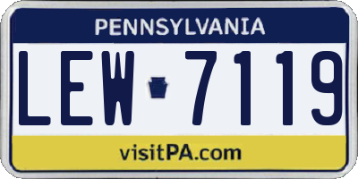 PA license plate LEW7119