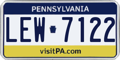PA license plate LEW7122
