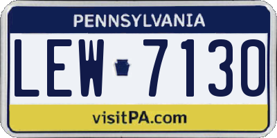 PA license plate LEW7130