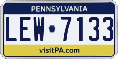 PA license plate LEW7133