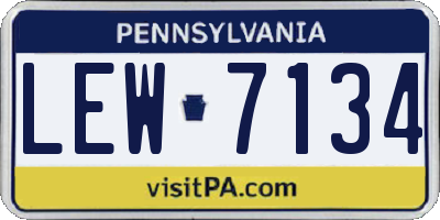 PA license plate LEW7134