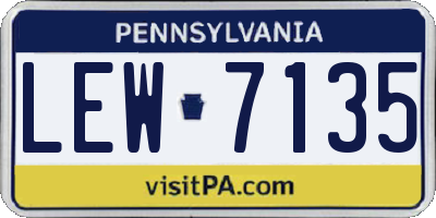 PA license plate LEW7135