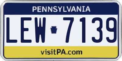 PA license plate LEW7139