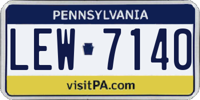 PA license plate LEW7140